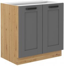 Unteres Element Luna - dustgrey/artisan Eiche - 80 cm D 2F BB