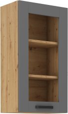 Obere Vitrine Luna - dustgrey/Artisan Eiche - 40 cm GS-90 1F