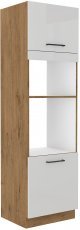 Hochschrank für Backofen und Mikrowelle Vigo - Weißer Hochglanz - 60 cm DPM-210 2F