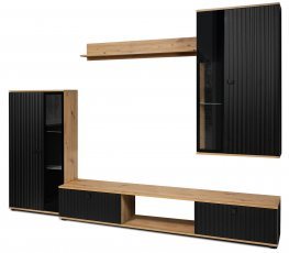 TV-Regal Salsa - schwarz/Eiche Artisan