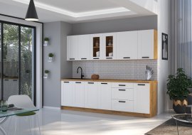 Küche Luna 260 cm - weiß/Artisan Eiche - 3er Set