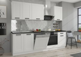 Küche Luna 250 cm - weiß - 2er Set