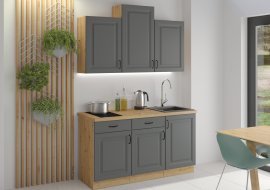 Küche Stilo 150 cm - dustgrey/Artisan Eiche - 1 Set