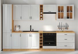 Küche Stilo 315 cm - weiß/Artisan Eiche - 9-teilig