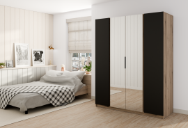 Schrank Kaja 2F 2 3S - Eiche Schwarz