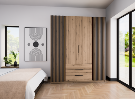 Schrank Kaja 2LAM 2F 3S - Evoke Eiche