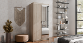 Garderobenschrank Elena SO02 mit Spiegel - Eiche Sonoma