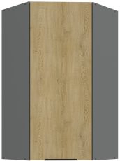 Oberschrankecke Cremona - Eiche/Anthrazit - 60x60 GN-108 1F (45°)