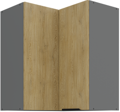 Obere Eckschrank Cremona - Eiche/Anthrazit - 60x60 GN-72 2F (90°)