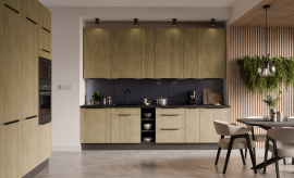 Küchenzeile Cremona 300 cm - Eiche/Anthrazit - 3-teiliges Set