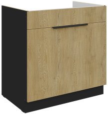 Unterschrank Cremona - Eiche/Schwarz - 80 ZL 1S BB