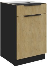 Unterschrank Cremona - Eiche/Schwarz - 50 D 1F 1S BB 