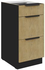 Unterschrank Cremona - Eiche/Schwarz - 40 D 3S BB