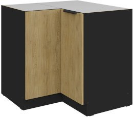 Unterschrank Cremona - Eiche/Schwarz - 90x90 DN 2F BB