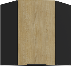 Obere Eckschrank Cremona - Eiche/Schwarz - 60x60 GN-72 1F (45°)