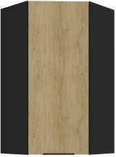 Oberschrankecke Cremona - Eiche/Schwarz - 60x60 GN-108 1F (45°)