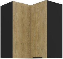 Obere Eckschrank Cremona - Eiche/Schwarz - 60x60 GN-72 2F (90°)