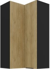Obere Eckschrank Cremona - Eiche/Schwarz - 60x60 GN-108 2F (90°)