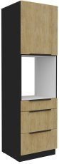 Hoher Schrank Cremona - Eiche/Schwarz - 60 DPS-210 3S1F