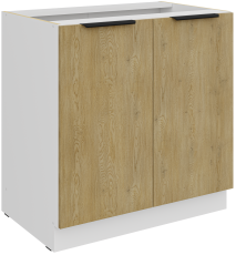 Unterschrank Cremona - Eiche/Weiß - 80 D 2F BB