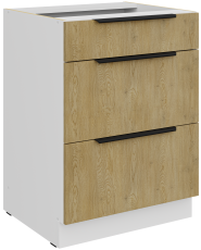 Unterschrank Cremona - Eiche/Weiß - 60 D 3S BB