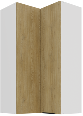 Obere Eckschrank Cremona - Eiche/Weiß - 60x60 GN-108 2F (90°)