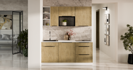 Küchenzeile Cremona 180 cm - Eiche/Weiß - 1 Set