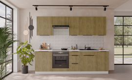 Küchenzeile Cremona 260 cm - Eiche/Weiß - 2 Sets