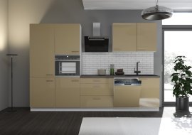 Küchenzeile Lara 300 cm - Cappuccino - 1 Set