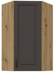 Obere Eckschrank Stilo - grau/Eiche Artisan - 60x60 GN-108 1T (45°)