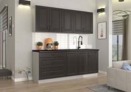 Küchenzeile Stilo - grau/weiß - 200 cm - 2 Elemente