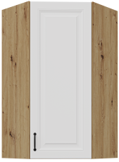Oberschrankecke Stilo - Weiß/Eiche Artisan - 60x60 GN-108 1T (45°)