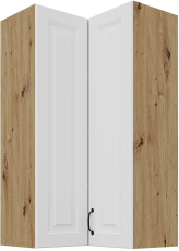 Oberschrankecke Stilo - weiß/Eiche Artisan - 60x60 GN-108 2F (90°)
