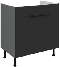 Unterschrank Aria - schwarz/anthrazit - 80 ZL 1S BB