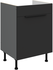 Unterschrank Aria - schwarz/Anthrazit - 60 ZL 1S BB