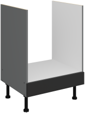 Unterschrank für Einbauofen Aria - schwarz/anthrazit - 60 D GAZ BB