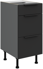 Unterschrank Aria - schwarz/Anthrazit - 40 D 3S BB