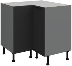 Unterschrank Aria - schwarz/Anthrazit - 90x90 DN 2F BB