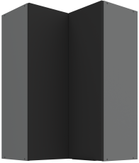 Oberschrankecke Aria - schwarz/Anthrazit - 60x60 GN-90 2F (90°)