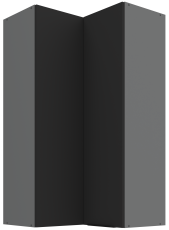 Obere Eckschrank Aria - schwarz/Anthrazit - 60x60 GN-108 2F (90°)