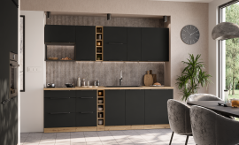 Küchenzeile Aria - schwarz/Artisan Eiche
