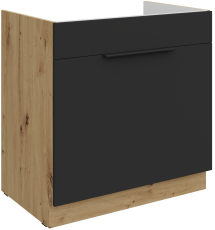 Unterschrank Aria - schwarz/Artisan Eiche - 80 ZL 1S BB