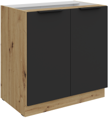 Unterschrank Aria - schwarz/Artisan Eiche - 80 D 2F BB