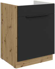 Unterschrank Aria - schwarz/Artisan Eiche - 60 ZL 1S BB
