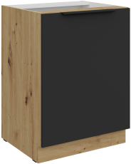 Unterschrank Aria - schwarz/Artisan Eiche - 60 D 1F BB