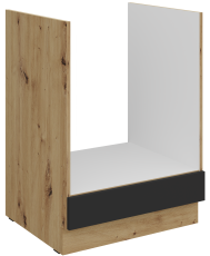 Unterschrank für Einbaubackofen Aria - schwarz/Artisan-Eiche - 60 D GAZ BB