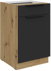 Unterschrank Aria - schwarz/Artisan Eiche - 50 D 1F 1S BB