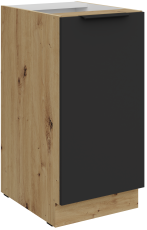 Unterschrank Aria - schwarz/Artisan Eiche - 40 D 1F BB