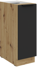 Unterschrank Aria - schwarz/Artisan Eiche - 30 D CARGO BB