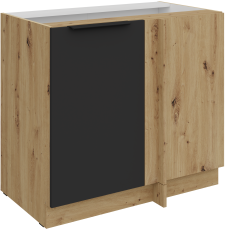 Unterschrank Aria - schwarz/Artisan-Eiche - 105 ND 1F BB